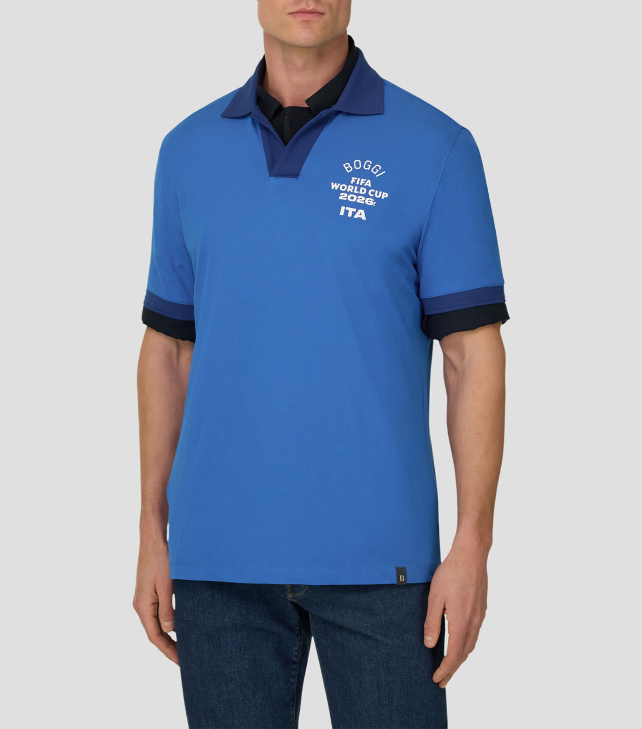 Playera tipo polo manga corta estampada Hombre